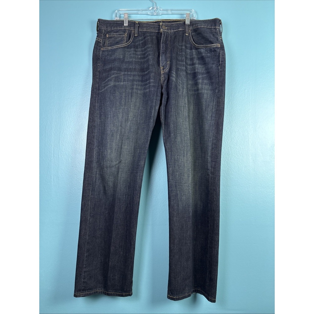 Levi's 569 Jeans Mens 38x32 Blue Wide Loose Bootcut Whiskers Faded Casual Denim